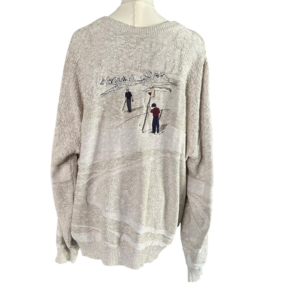 Cypress Links Vintage 90s Golfers Embroidered Knit Sweater XXL USA